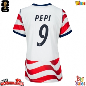 United States Ricardo Pepi #9 Replica Home Stadium Shirt for Women World Cup 2026 Short Sleeve